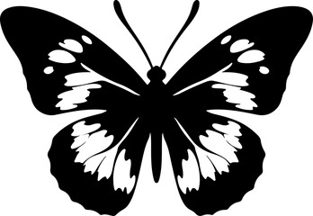 Butterfly and Floral Silhouette Design vector