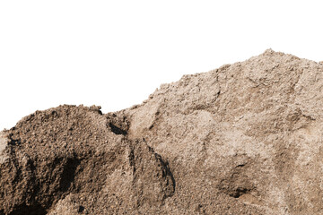 a pile of sand material isolated on a white background