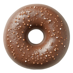 Fototapeta premium Delicious Chocolate Donut with Sprinkles on a White or Transparent Background Close-Up
