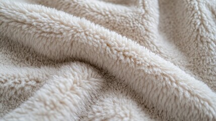 A close-up of the fluffy texture of teddy fleece, highlighting its softness 
