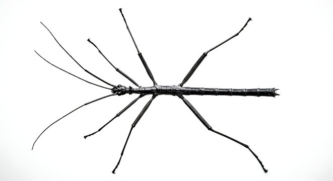 Stick Insect Grey Background