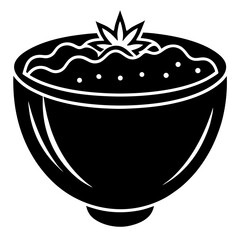 Bowl of eggnog silhouette  vector illustration  