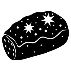 Close up of Christmas stolen silhouette vector illustration 