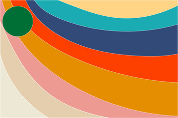 Abstract rainbow design features colorful waves and lines in a vibrant vector illustration