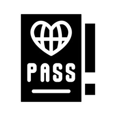 passport glyph icon