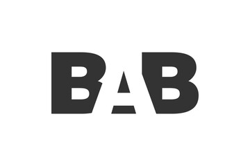 BAB logo design. Initial letter B A B bold font style for tech startups, consulting, corporate branding. Creative company name, headlines typography identity, trendy logotype.