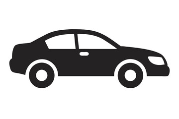 Sedan Car Silhouette Illustration, Vehicle Outline Design, Elegant Sedan Profile