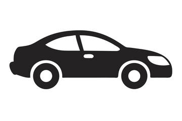 Sedan Car Silhouette Illustration, Vehicle Outline Design, Elegant Sedan Profile