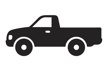 Obraz premium Pickup Truck Silhouette Illustration, Off-Road Vehicle Outline, Pickup Design Graphic