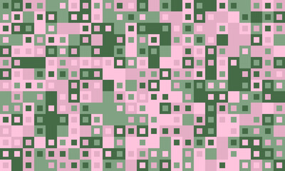 Abstract geometric pattern.  Subtle pink and green squares create a modern, minimalist design perfect for backgrounds, textiles, or website elements.  Evokes feelings of calm and order.