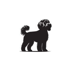 Cavapoo Dog Silhouette – A charming and playful outline of the Cavapoo breed, perfect for digital artwork, pet-themed designs, merchandise, and canine-related creations.
