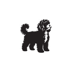 Cavapoo Dog Silhouette – A charming and playful outline of the Cavapoo breed, perfect for digital artwork, pet-themed designs, merchandise, and canine-related creations.
