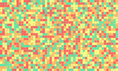Fototapeta premium Vibrant mosaic of pastel squares. Abstract background ideal for website banners, presentations, or textile designs. Represents diversity, data visualization, or modern artistry.