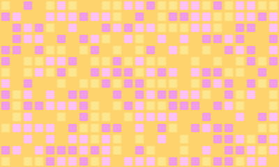 Abstract pastel yellow and pink square mosaic pattern. Perfect for backgrounds, website design, or textile prints.  Represents connectivity, diversity, or digital data.