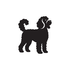 Cavapoo Dog Silhouette – A charming and playful outline of the Cavapoo breed, perfect for digital artwork, pet-themed designs, merchandise, and canine-related creations.
