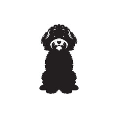Cavapoo Dog Silhouette – A charming and playful outline of the Cavapoo breed, perfect for digital artwork, pet-themed designs, merchandise, and canine-related creations.
