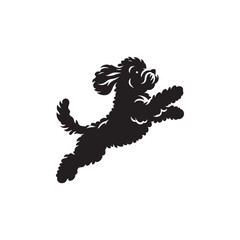 Cavapoo Dog Silhouette – A charming and playful outline of the Cavapoo breed, perfect for digital artwork, pet-themed designs, merchandise, and canine-related creations.
