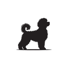Cavapoo Dog Silhouette – A charming and playful outline of the Cavapoo breed, perfect for digital artwork, pet-themed designs, merchandise, and canine-related creations.
