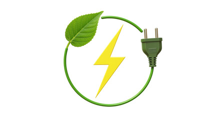 Isolated Eco Plug Leaf Lightning