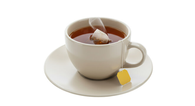 Isolated Cup of Hot Tea with Teabag