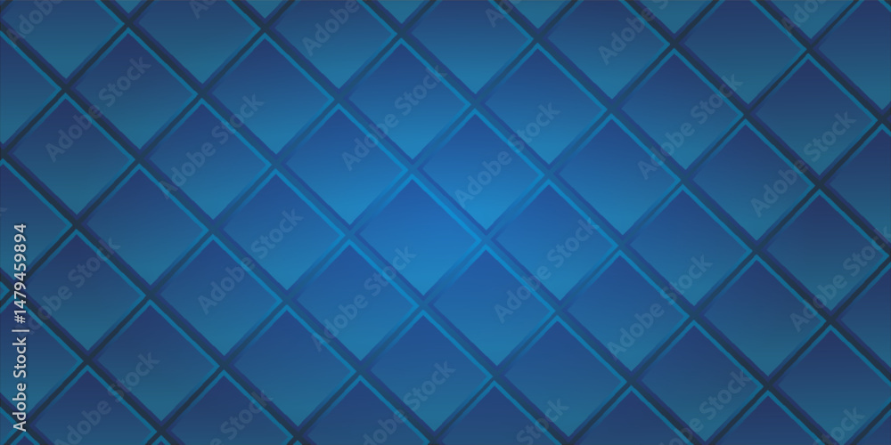 Poster seamless blue geometric background with a modern diamond pattern. abstract 3d effect with a glowing 