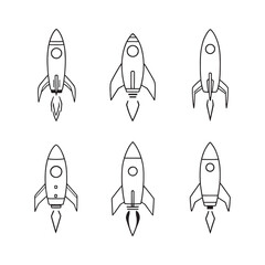 Abstract Vector of Rocket Launching in Clear Sky