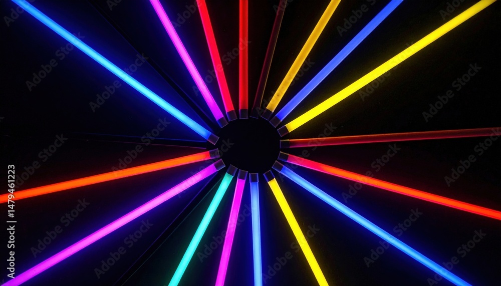 Poster dynamic light display studio abstract art dark environment aerial view creative concepts for visual 