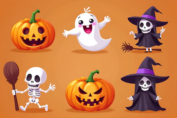 Cartoon Zombie Monster &ndash; Spooky Halloween Horror Backdrop in Creepy Comic Style Illustration