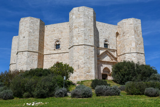 View of Castel del Monte castle on Puglia in Italy