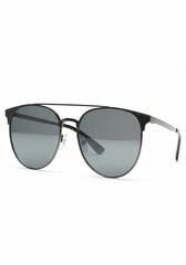 Fototapeta premium Sleek Silver Metal Frame Sunglasses Modern Unisex UV Protection Eyewear 