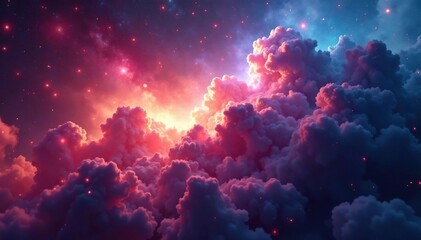 Stunning cosmic cloud of gas and dust, vibrant colors swirling in space , gas, reflection nebula