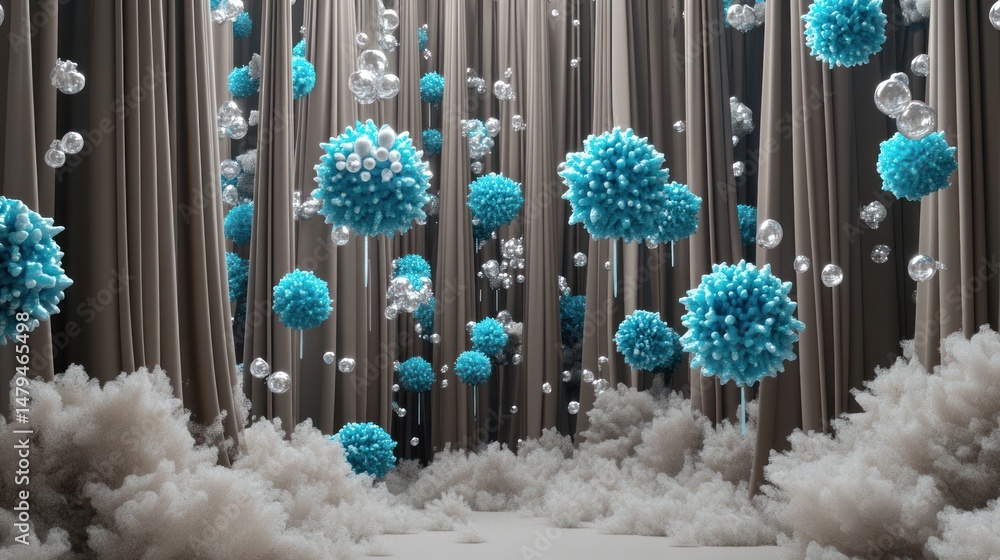 Poster microscopic wonders: a captivating visual representation of microscopic structures, featuring intric