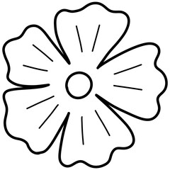 Hand drawn flower cartoon illustration outline 
