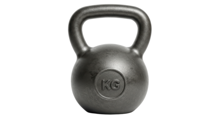 Isolated Black Kettlebell for Fitness Strength Training