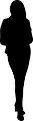 Silhouette of a woman standing neatly