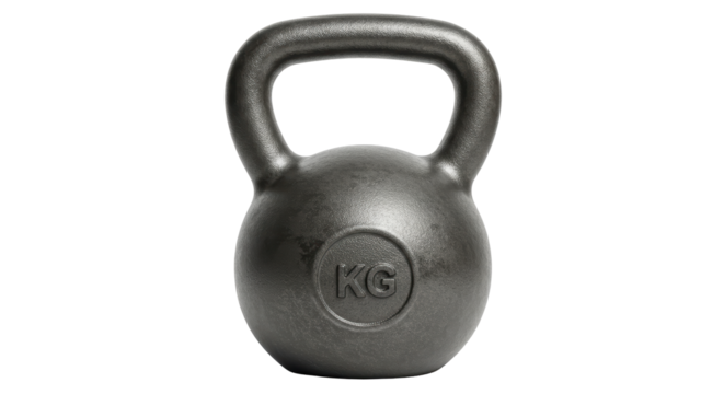 Isolated Black Kettlebell for Fitness Strength Training