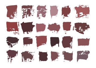 Paint brush strokes element bundle. Grunge paint texture template collection.