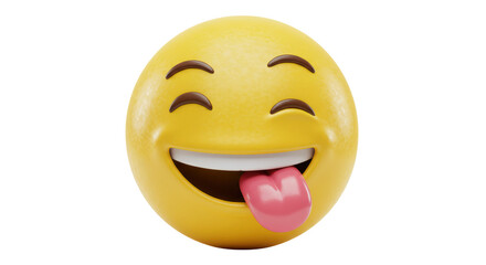 Isolated Playful Emoji Sticking Tongue Out Smiling