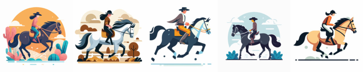 Vector of a horse rider.