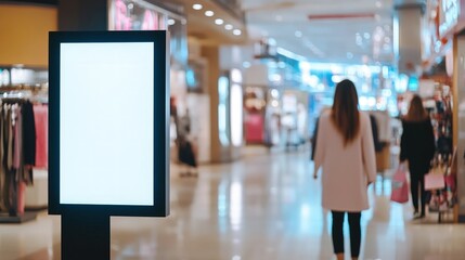 Obraz premium Blank digital display in shopping mall environment for advertising purposes