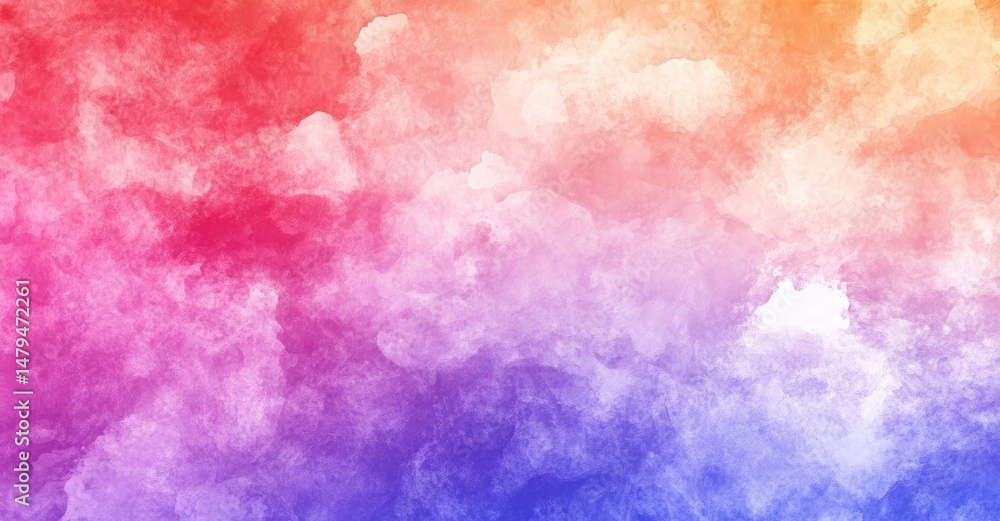 Poster a vibrant gradient of colors blending seamlessly into a reflective water surface. creating a serene 