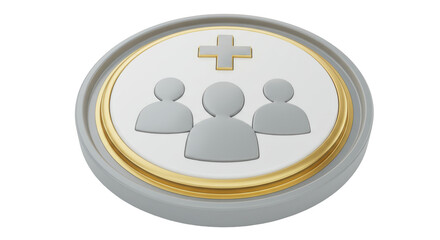 Isolated Medical Team Icon with Cross Symbol Health