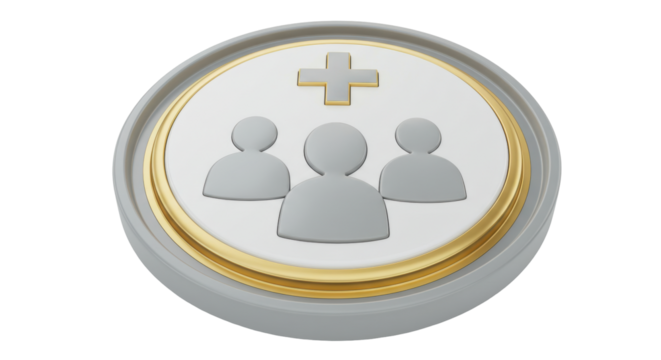 Isolated Medical Team Icon with Cross Symbol Health