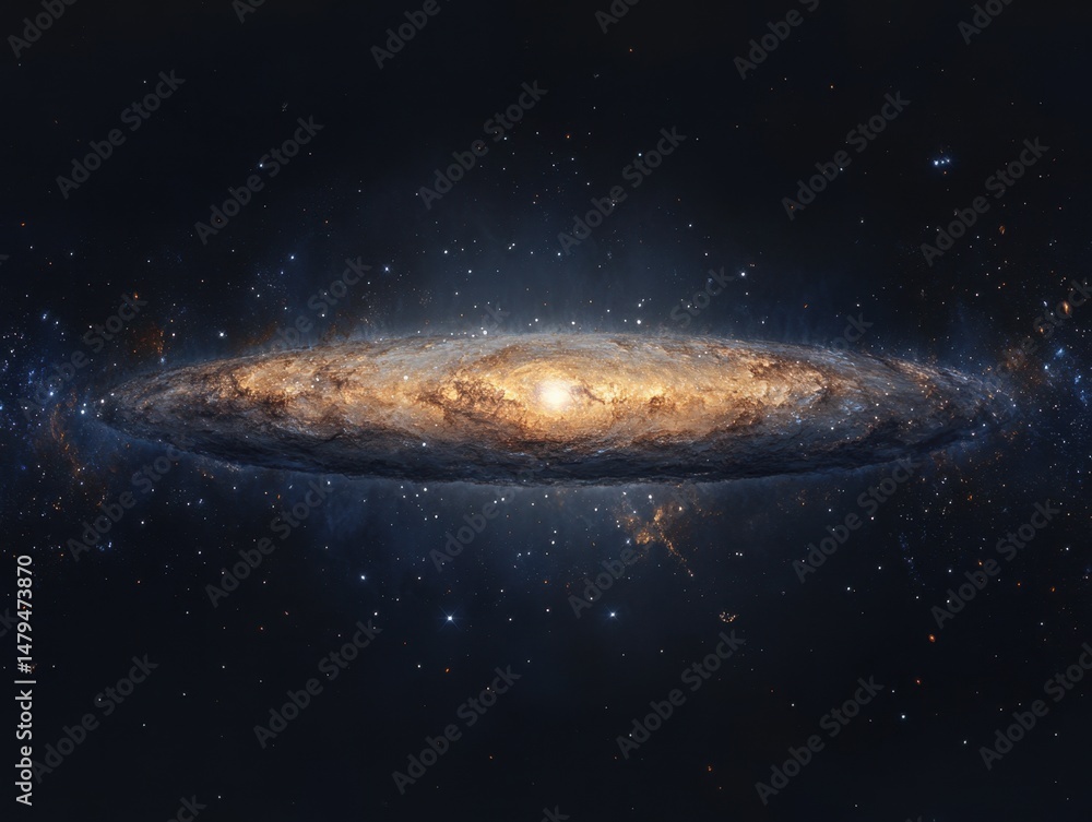 Aufkleber andromeda galaxy from earth view in deep space with stars and nebulae showing cosmic dust and light 