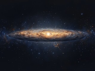 Fototapeta premium Andromeda Galaxy from Earth View in Deep Space with Stars and Nebulae showing Cosmic Dust and Light in Astronomy