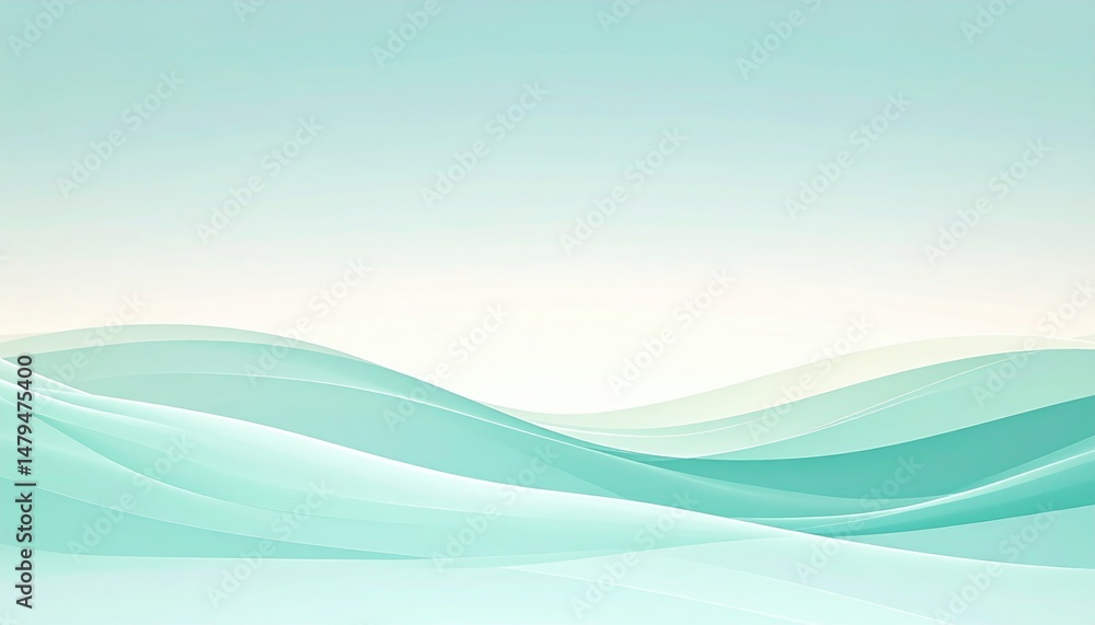 Poster flowing waves of serenity abstract background graphic design calm environment soft color palette