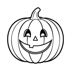 Happy Halloween Pumpkin A cheerful jack o lantern coloring page perfect for kids Black and white