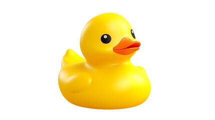 Cute Yellow Rubber Duck on Transparent Background