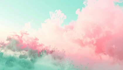 Fototapeta premium Spectacular cloud formation above serene landscape nature photography dreamy environment aerial view