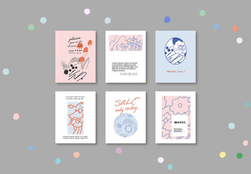 Artistic Floral Cards Layout